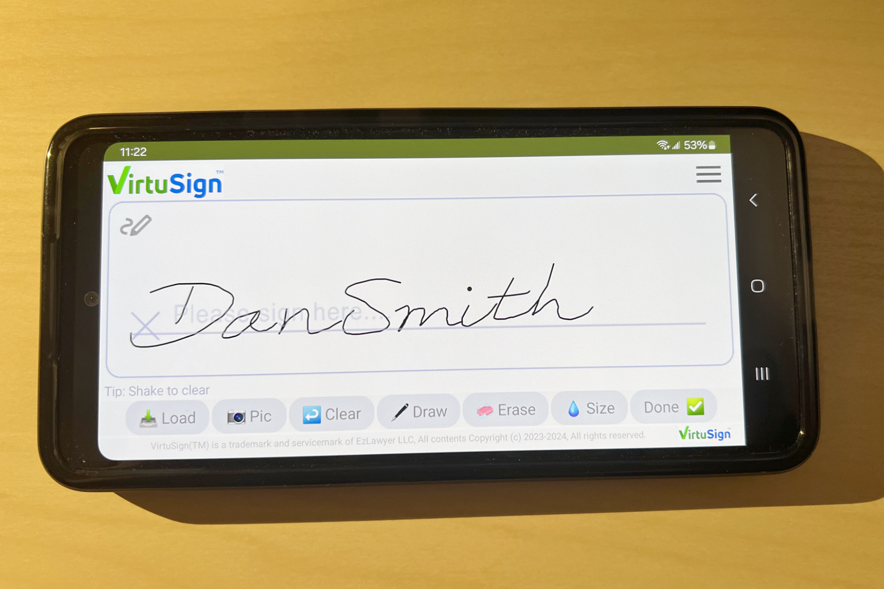 VirtuSign eSignature mobile app screenshot 1