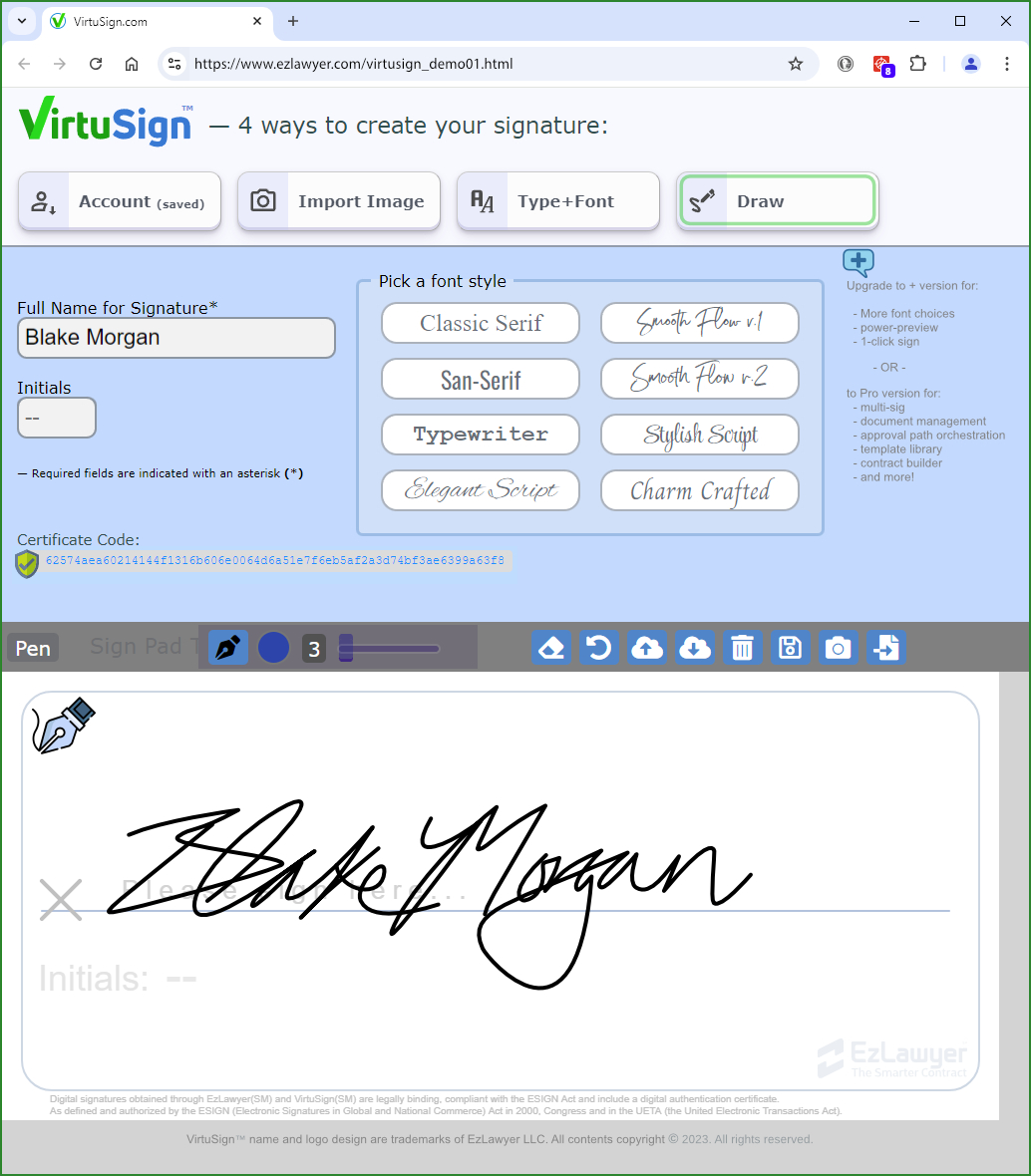 VirtuSign eSignature web app screenshot 3